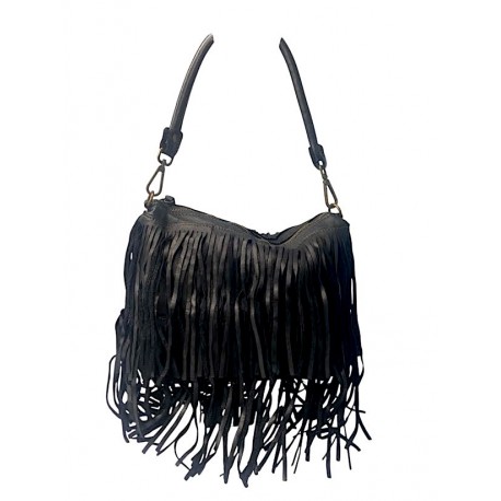 BOLSO PIEL LAVADA FLECOS. COKO GALVEZ.